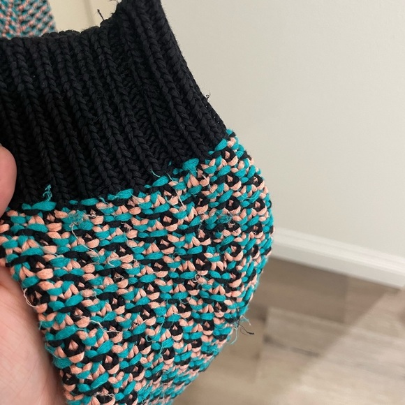 COS Crew Neck Knit Women's Sweater Teal And Peach Size Small - Picture 6 of 8